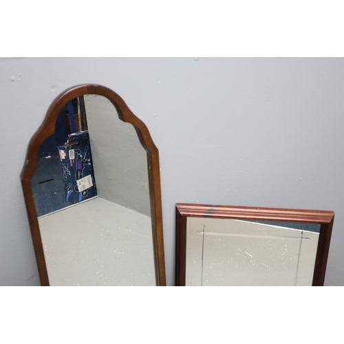 522 - Two Vintage Wood Framed Mirrors To Include Church Window Style, And Bevel Edged Design. Tallest Appr... 