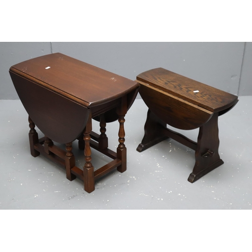 523 - Two Oak Dropleaf Side Tables, Largest Approx 32