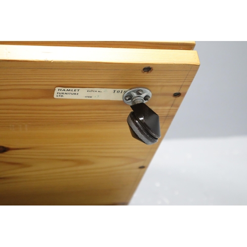 524 - High Quality Solid Pine Storage Box Dressed with Solid Brass Fittings Sitting on Castors approx 35