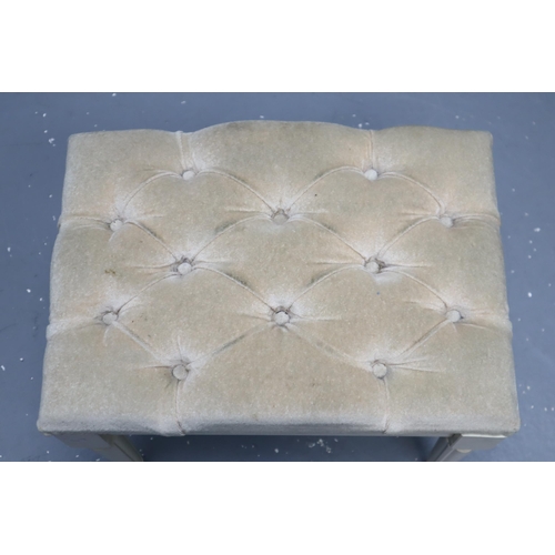 534 - Button Padded Champagne Colour Upholstered Vanity Stool Approx 20