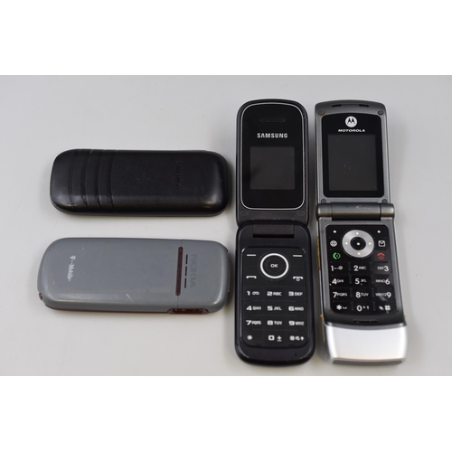 356 - Four Moble Phones (Nokia Samsung, and Motorola)