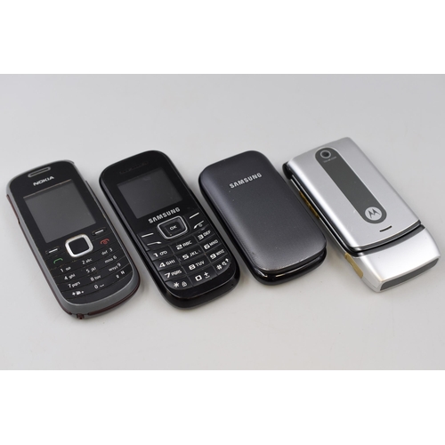 356 - Four Moble Phones (Nokia Samsung, and Motorola)