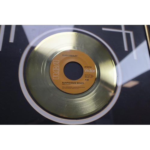 565 - Elvis Presley Gold Plated Disk of Suspicious Minds in Framed Mount (19