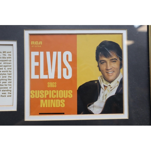 565 - Elvis Presley Gold Plated Disk of Suspicious Minds in Framed Mount (19