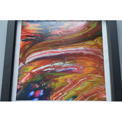 566 - Modern Abstract Print Oil on Canvas Titled Simply Abstract Signed by Artist