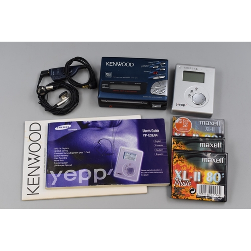 361 - Samsung Yepp MP3 Player Complete with Booklet and a Kenwood Mini Disc Player with with Leads and Boo... 