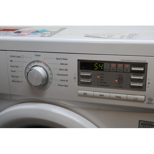 568 - LG Inverter Direct Drive 6Kg Slimline Washer A+++ Rated complete with Booklet, Powers on when tested... 