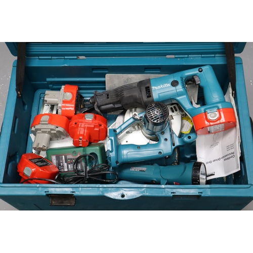 542 - Large Makita Tool Box to Include Power Tools Such as Cordless Jig Saw, Cordless Circular Saw, Cordle... 