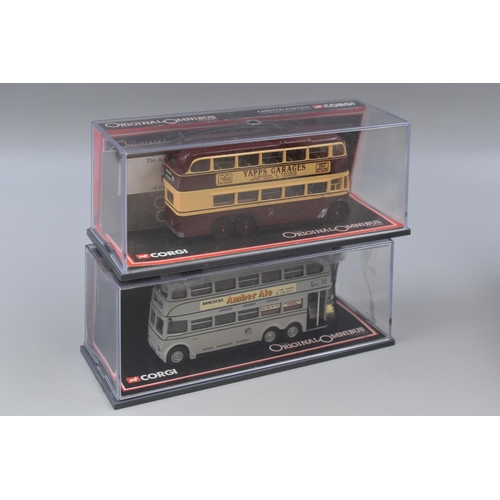 476 - Five Corgi Original Omnibus Limited Edition 1:76 Scale Die Cast Buses To Include AEC 6641T Trolleybu... 