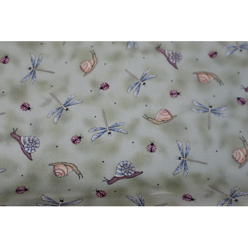 579 - Three reems of Good Quality Material to include Approx 19ft of Blue and Green Flower Pattern, approx... 