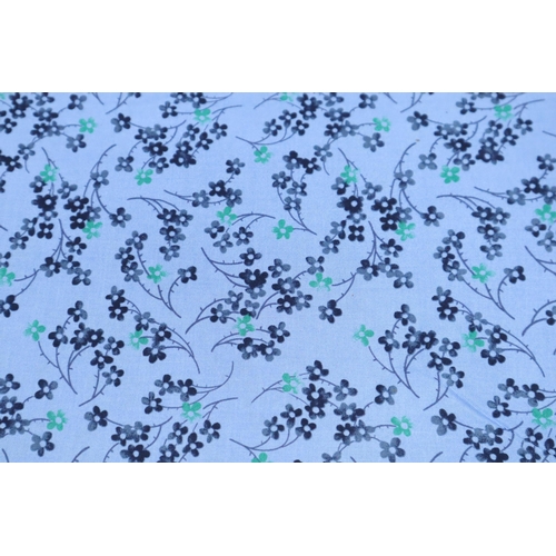 579 - Three reems of Good Quality Material to include Approx 19ft of Blue and Green Flower Pattern, approx... 