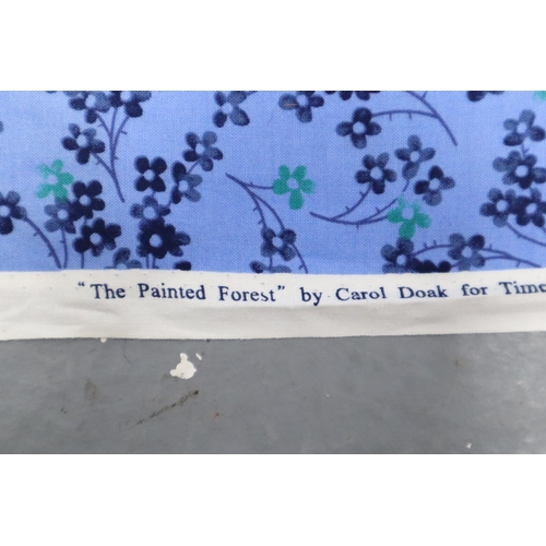 579 - Three reems of Good Quality Material to include Approx 19ft of Blue and Green Flower Pattern, approx... 