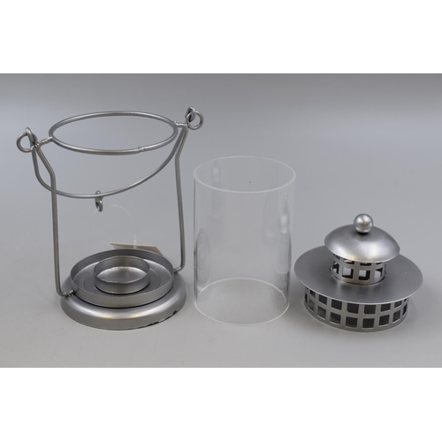 614 - Three Boxed Lantern Style Candleholders