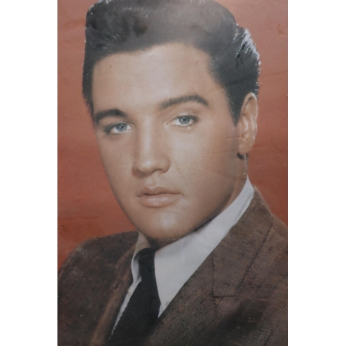 682 - Selection Elvis Memorabilia to Include Nine Photographs All Framed but Four and Two Clocks (Tallest ... 