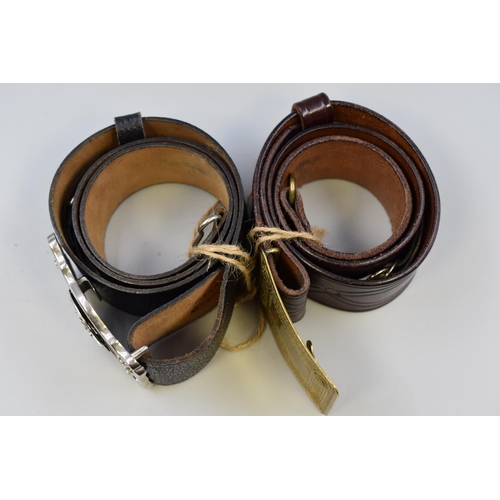 636 - Two Leather Scottish Kilt Belts