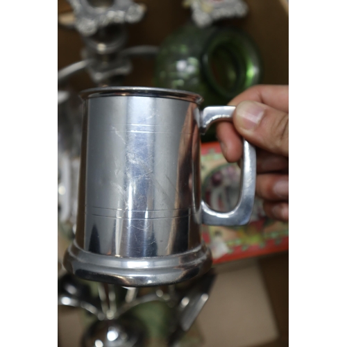 720 - Mixed Selection Including Silver Plated Candle Holder, Beige Flecked Ceramic Vase and More