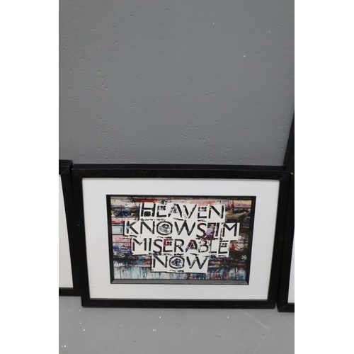 722 - Nine Framed Art Collages of Different The Smiths Songs to Include How Soon Is Now?, Handsome Devil, ... 