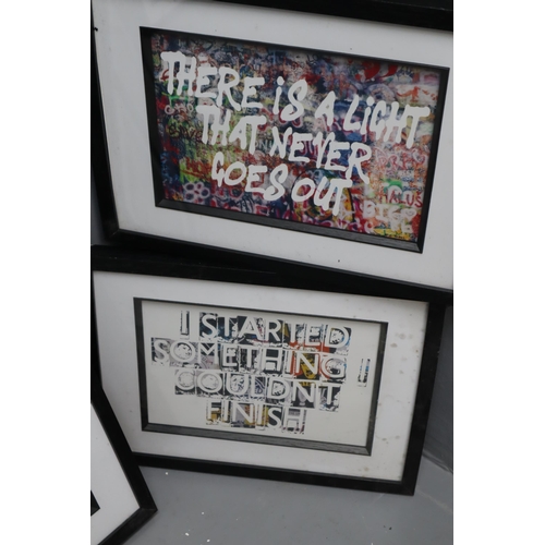 722 - Nine Framed Art Collages of Different The Smiths Songs to Include How Soon Is Now?, Handsome Devil, ... 