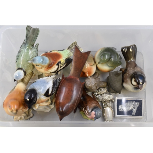 649 - Collection of Ceramic and Metal Bird and Owl Figures to include Beswick some a/f