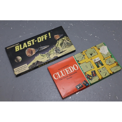 706 - Selection of Vintage Board Games Including BLAST-OFF, CLUEDO, BATTLING TOPS and More