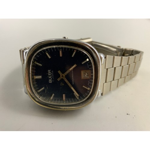 86 - Vintage Buler 17 Jewel Swiss Made Gents Watch with Missing Crown and Strap Pin