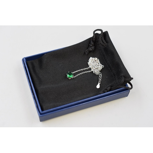 51 - Silver 925 Necklace with May Birthstone Pendant. Comes Complete with Jewellery Bag, Box & Cleani... 