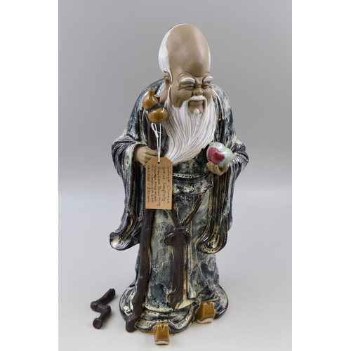 285 - Shiwan Mud Man Figure of Shou Lao Shou Xing (Chinese God of Longevity) 18