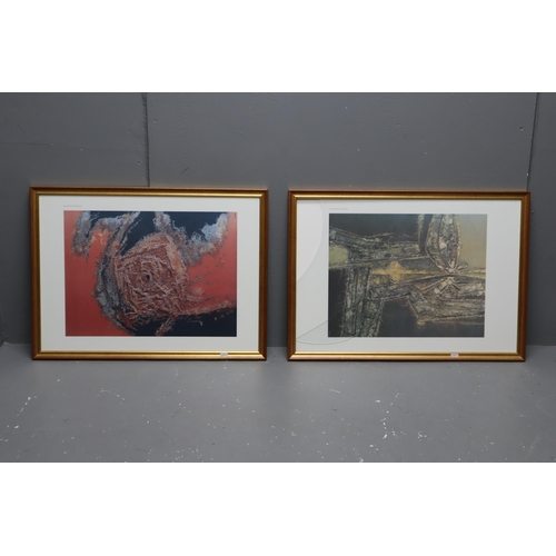 335 - Two Framed Abstract Prints by Cesar Manrique (One Frame is A/F)