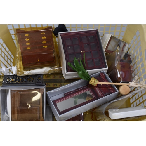 488 - Selection of Doll House Accessories Including Bureau, Full Length Mirror, Bathroom Sink and More