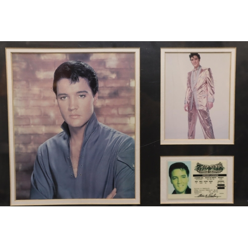 682 - Selection Elvis Memorabilia to Include Nine Photographs All Framed but Four and Two Clocks (Tallest ... 