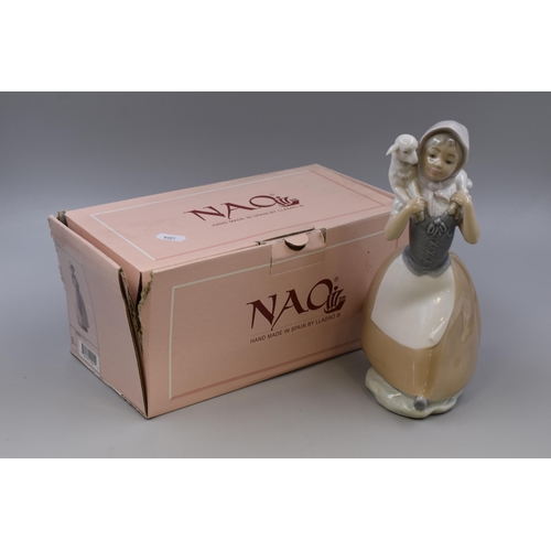 283 - NAO By LLadro 'Good Shepherdess' Porcelain Figurine Depicting Lady Carrying a Lamb Across her Should... 