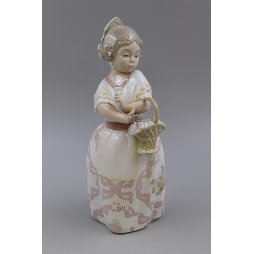 284 - Rare NAO By LLadro Porcelain Figurine 'Valencia Girl' ( Valencianita ) Model No 697, Depicting ' Lad... 