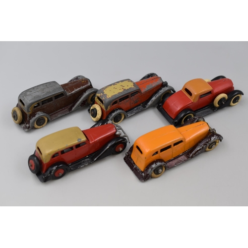 294 - Tootsietoy: Selection of Five Tootsietoy Vintage U.S.A Cars, Playworn