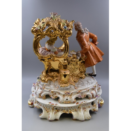 202 - A Capodimonte Ceramic Figural Group, With Detaching Base, Signed To Rear. Originally A Lamp. Approx ... 