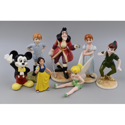 207 - A Selection of Disney Figures To Include Peter Pan (Peter Pan, Tinkerbell, Wendy, and Captain Hook),... 