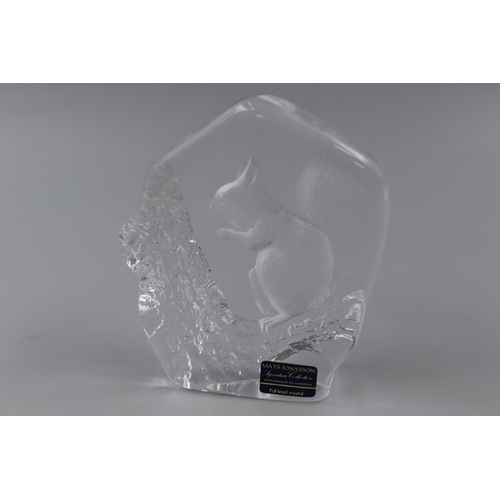 208 - Mats Jonasson Full Lead Crystal Squirrel Paperweight