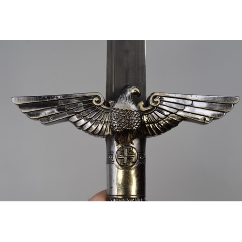 313 - A German Replica WWII Nazi Sword, With Eagle Crossguard, Approx 24