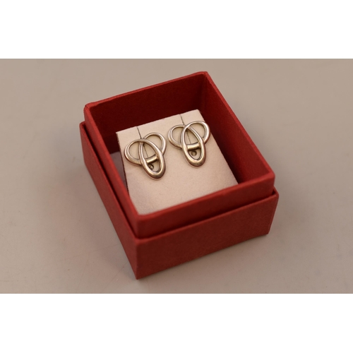 64 - Pair of Silver Celtic Knot Earrings in presentation box