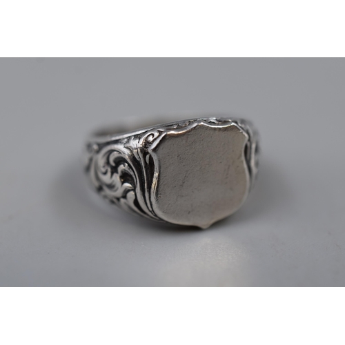 65 - Silver 925 Signet Ring (Size Q) Complete with Case