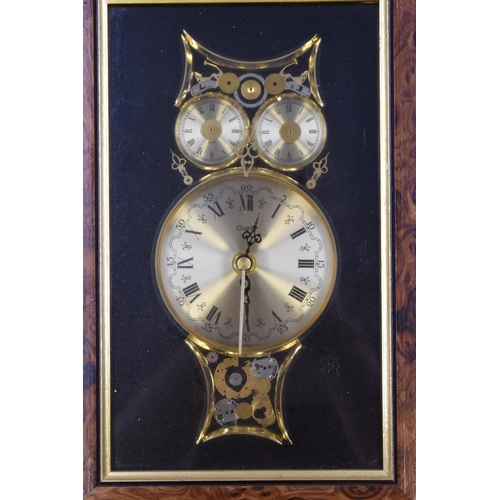 327 - Vintage Owl Skeleton Quartz Hanging Wall Clock (Working) (13 1/2