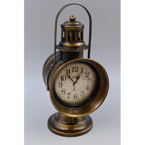 329 - Vintage Style Carriage Oil Lamp Clock (10