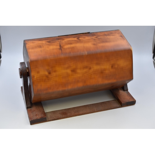 336 - A Wooden Handbuilt Tombola/Raffle Drum, Approx 11.5