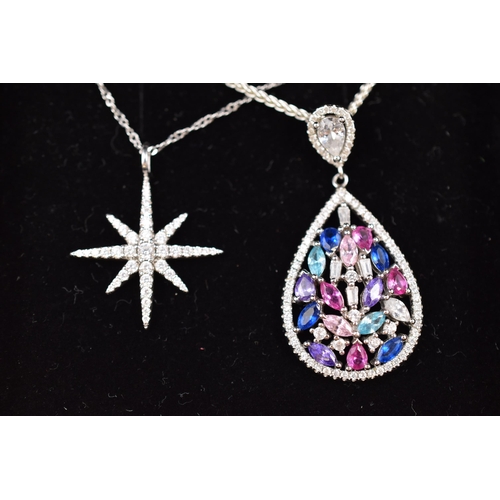 77 - Two Silver 925 Diamante Necklaces