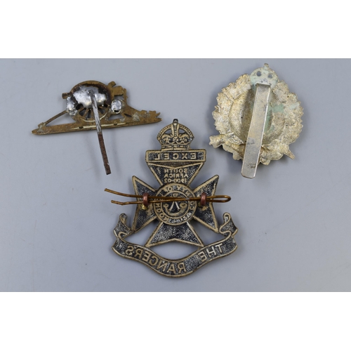 230 - Three Military Cap Badges To Include Royal Artillery, Twelfth Battalion London Rangers, And London R... 