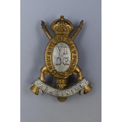 231 - A Sixth Dragoon Guards Carabiniers Cap Badge