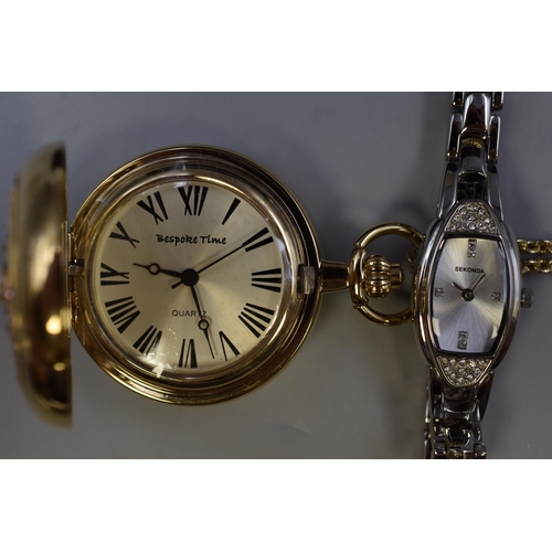 84 - Ladies Sekonda Watch Complete with Presentation Box and a Quartz Pocket Watch