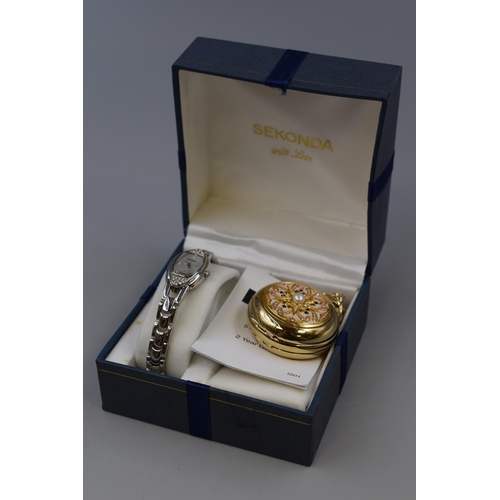 84 - Ladies Sekonda Watch Complete with Presentation Box and a Quartz Pocket Watch