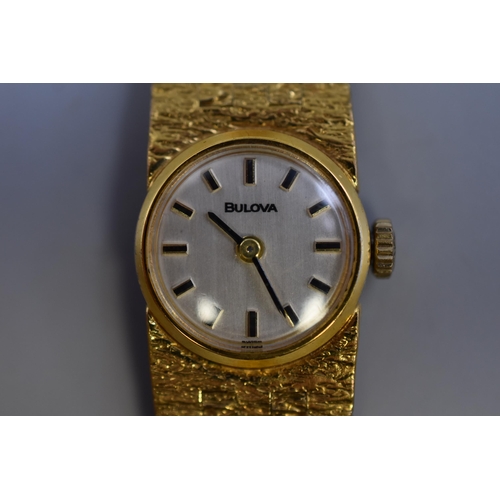 86 - Ladies Bulova Wrist Watch with Gold Plated Strap