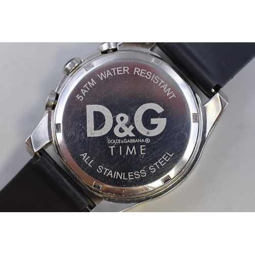 88 - A Dolce & Gabbana 'Time' Black Dial Gent's Quartz Watch