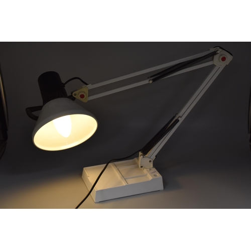 342 - Industrial Style Anglepoise Lamp Working when tested